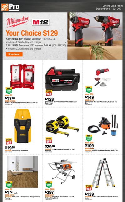 Home Depot Pro Flyer December 9 to 22