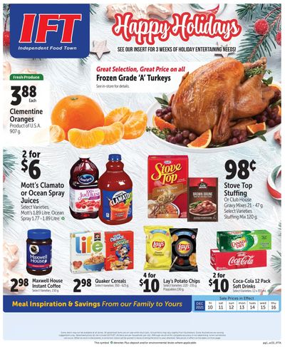 IFT Independent Food Town Flyer December 10 to 16