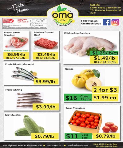 Oma Fresh Foods Flyer December 10 to 16