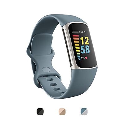 Charge 5 Advanced Fitness & Health Tracker with Built-in GPS, Stress Management Tools, Sleep Tracking, 24/7 Heart Rate and More, Platinum/Mineral Blue, One Size (S &L Bands Included) $169.95 (Reg $229.95) Charge 5 Advanced Fitness & Health Tracker with Built-in GPS, Stress Management Tools, Sleep Tracking, 24/7 Heart Rate and More, Platinum/Mineral Blue, One Size (S &L Bands Included) $169.95 (Reg $229.95)