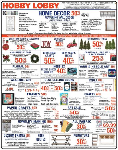 Hobby Lobby Weekly Ad Flyer December 12 to December 19