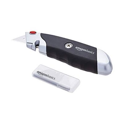 Amazon Basics Heavy Duty Rubber Grip Utility Knife - Retractable 3-Position Locking Blade with 10 Replaceable Blades $6.47 (Reg $9.24)