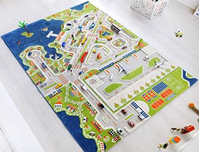 IVI Mini City Thick 3D Educational Play Mat Rug for Bedroom or Playroom, 86'L x 59.5'W, Non-Toxic Safe Play Area Learn with Cars and Toys, Multicolor (121MD034-150220) $179.99 (Reg $225.64)
