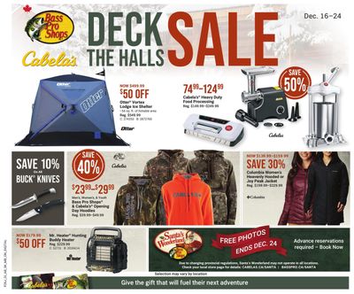 Bass Pro Shops Deck the Halls Sale Flyer December 16 to 24