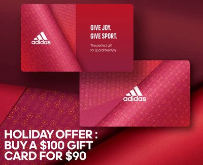 Adidas Canada Holiday Offers: Adidas $100 Gift Card for $90 + Save an Extra 50% off Outlet