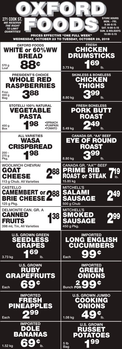 Oxford Foods Flyer October 23 to 29