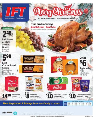IFT Independent Food Town Flyer December 17 to 30