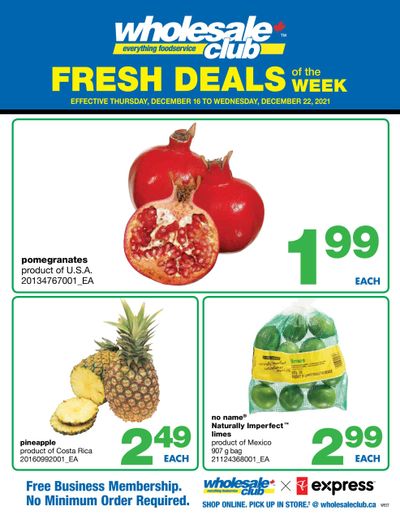 Wholesale Club (West) Fresh Deals of the Week Flyer December 16 to 22