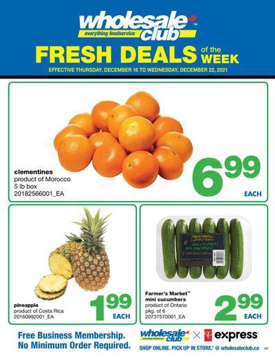 Wholesale Club (ON) Fresh Deals of the Week Flyer December 16 to 22