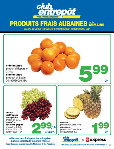 Wholesale Club (QC) Fresh Deals of the Week Flyer December 16 to 22