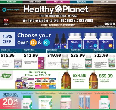 Healthy Planet Flyer December 16 to January 12