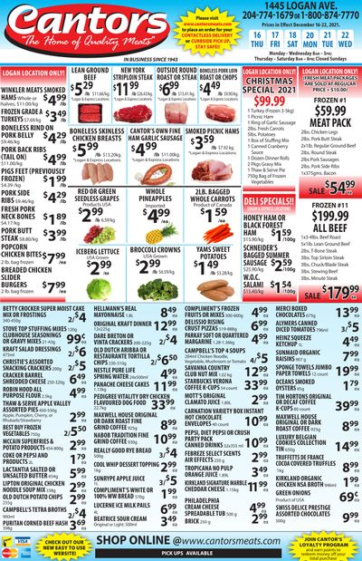 Cantor's Meats Flyer December 16 to 22