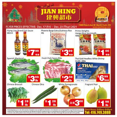 Jian Hing Supermarket (North York) Flyer December 17 to 23