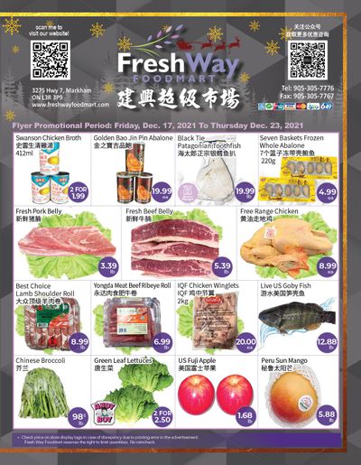 FreshWay Foodmart Flyer December 17 to 23