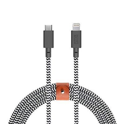 Native Union Belt Cable XL - 10ft Ultra-Strong Reinforced Durable USB-C to Lightning [MFi Certified] Charging Cable with Leather Strap Compatible with iPhone/iPad (Zebra) $37.99 (Reg $54.99)