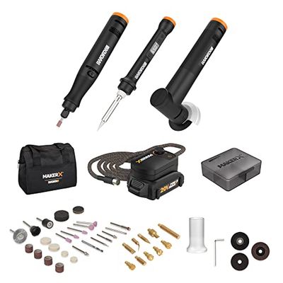 Worx WX991L 20V MAKERX Combo Kit - Rotary Tool + Angle Grinder + Wood/Metal Crafting Tool $162.93 (Reg $222.98)