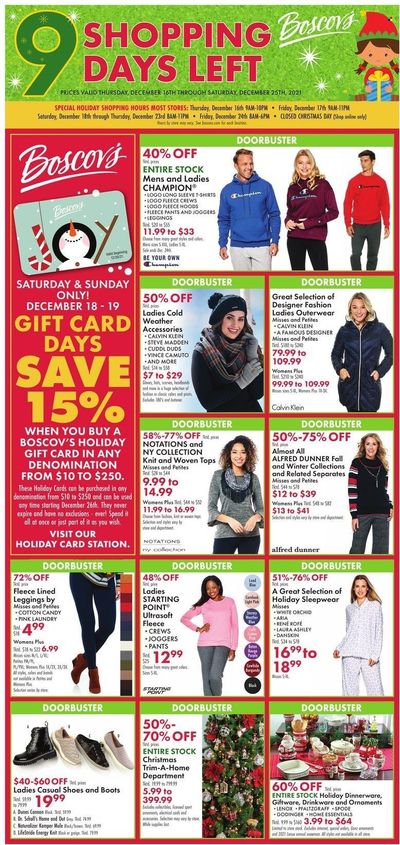 Boscov's (CT, DE, MD, NJ, NY, PA) Weekly Ad Flyer December 17 to December 24