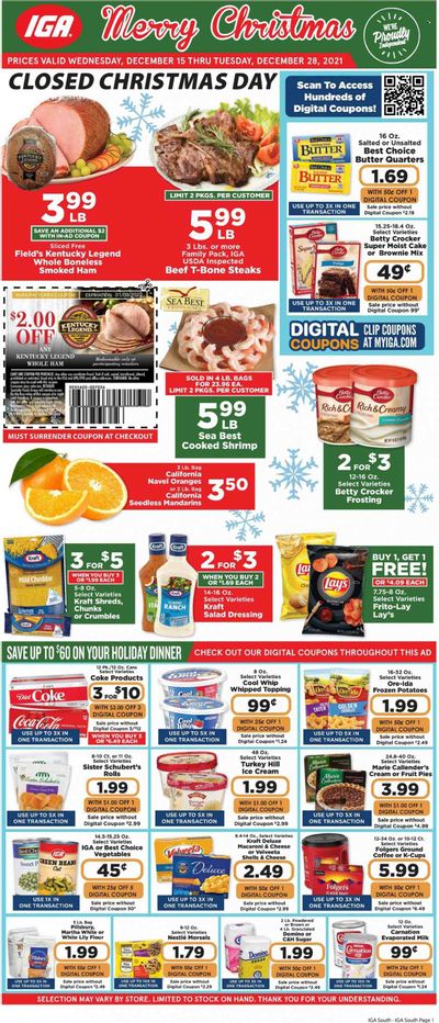 IGA Weekly Ad Flyer December 17 to December 24