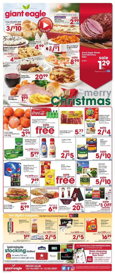 Giant Eagle (OH, PA) Weekly Ad Flyer December 17 to December 24