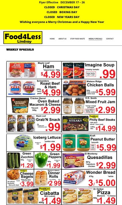 Food 4 Less Flyer December 17 to 26