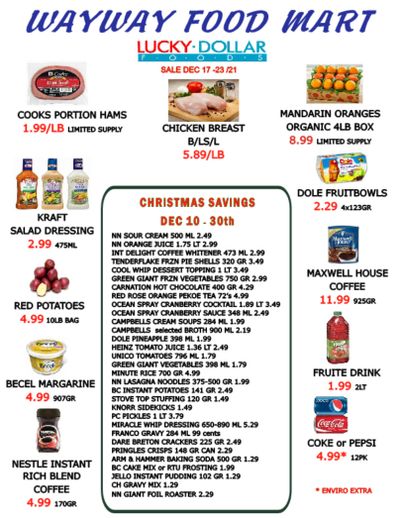 WayWay Food Mart Flyer December 17 to 23