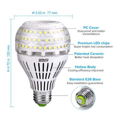 27W (250 Watt Equivalent) Ceramic LED Light Bulbs, 4000 Lumens, 5000K Daylight on Sale for $ 55.99 at Amazon Canada