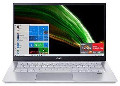 Acer Swift 3 Thin and Light, 14" FHD IPS Screen, R7 5700U, 8GB RAM. 512GB SSD, Backlit KB, Windows 10, Silver,  SF314-43-R2YY $829 (Reg $949.99)