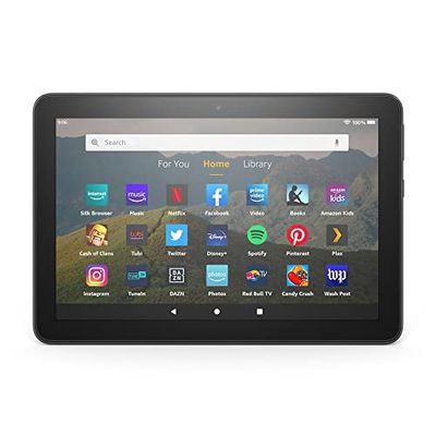 Fire HD 8 tablet, 8" HD display, 32 GB, latest model (2020 release), designed for portable entertainment, Black $74.99 (Reg $109.99)