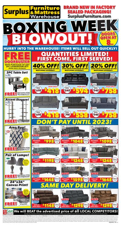 Surplus Furniture & Mattress Warehouse (Prince Albert) Flyer December 20 to January 2