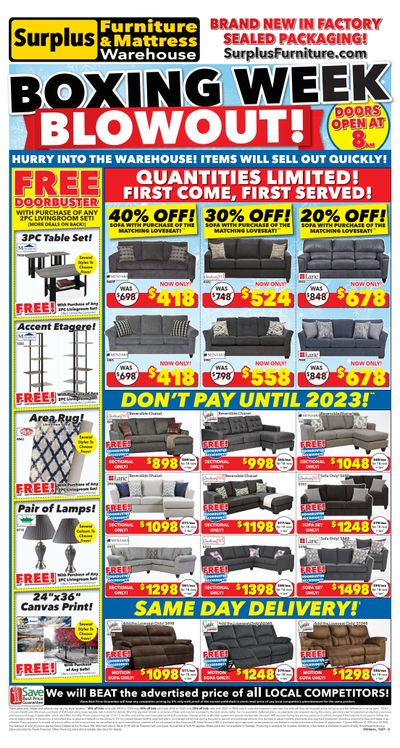 Surplus Furniture & Mattress Warehouse (Ottawa) Flyer December 20 to January 2