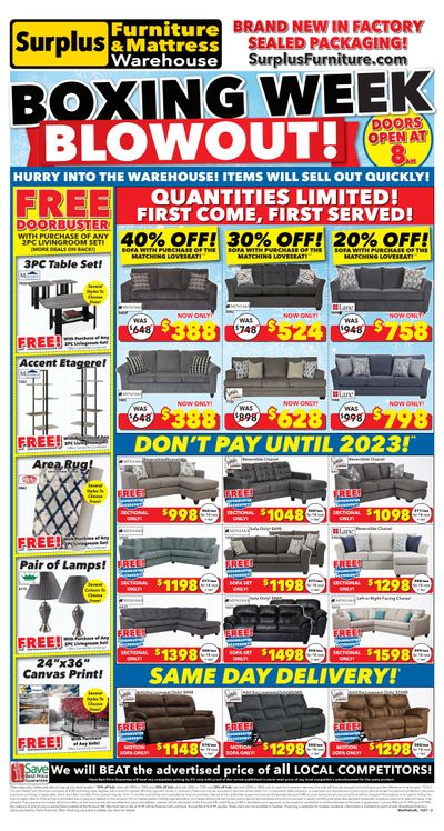 Surplus Furniture & Mattress Warehouse (Lethbridge) Flyer December 20 to January 2