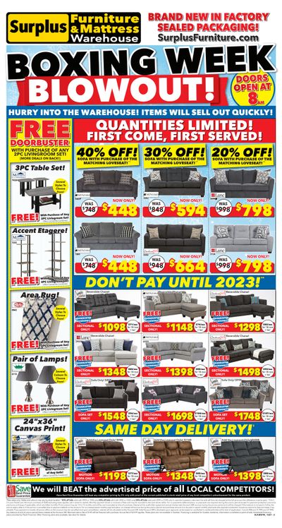 Surplus Furniture & Mattress Warehouse (Corner Brook) Flyer December 20 to January 2