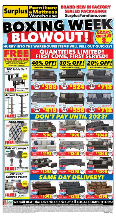 Surplus Furniture & Mattress Warehouse (Brandon) Flyer December 20 to January 2