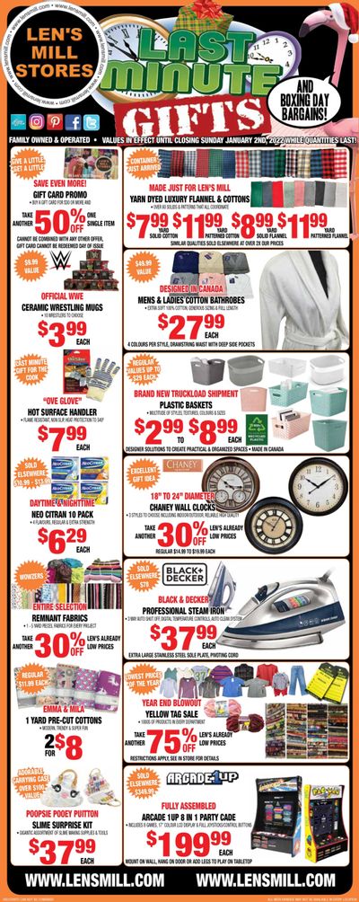 Len's Mill Stores Flyer December 20 to January 2