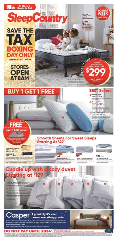 Sleep Country Flyer December 20 to 28