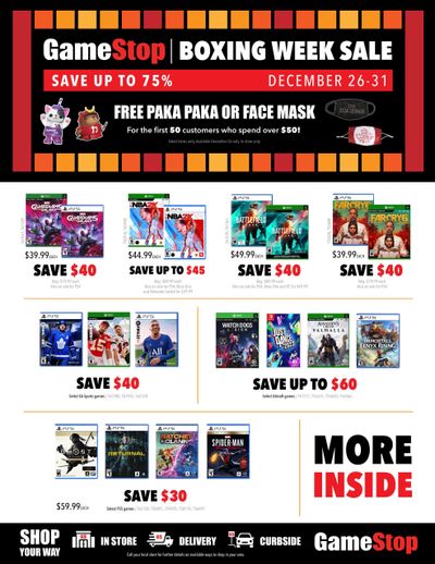 GameStop Boxing Week Sale Flyer December 26 to 31, 2021