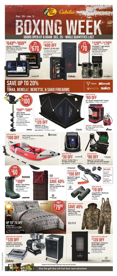 Cabela's 2021 Boxing Week Sale Flyer December 26 to January 5
