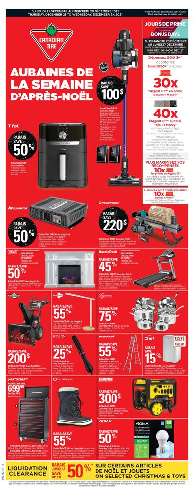 Canadian Tire (QC) Boxing Week Deals Flyer December 23 to 29, 2021