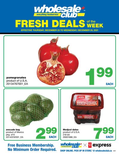 Wholesale Club (West) Fresh Deals of the Week Flyer December 23 to 29