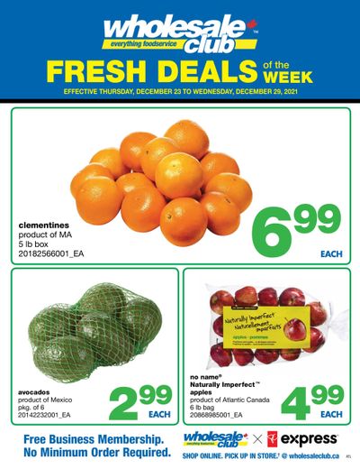 Wholesale Club (Atlantic) Fresh Deals of the Week Flyer December 23 to 29
