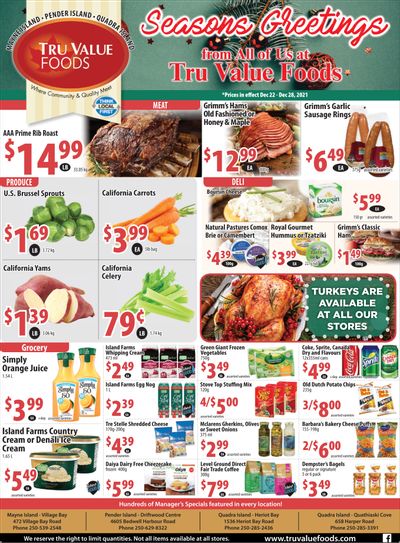 Tru Value Foods Flyer December 22 to 28