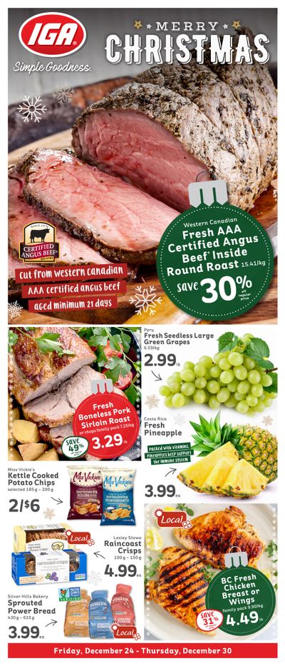 IGA Stores of BC Flyer December 24 to 30