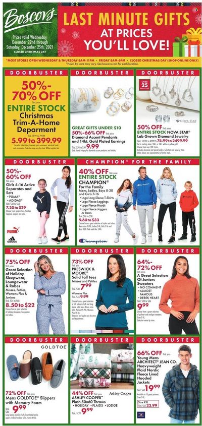 Boscov's (CT, DE, MD, NJ, NY, PA) Weekly Ad Flyer December 24 to December 31 Boscov's (CT, DE, MD, NJ, NY, PA) Weekly Ad Flyer December 24 to December 31