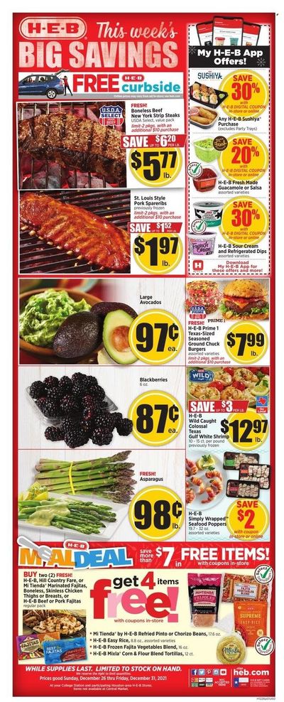 H-E-B (TX) Weekly Ad Flyer December 25 to January 1