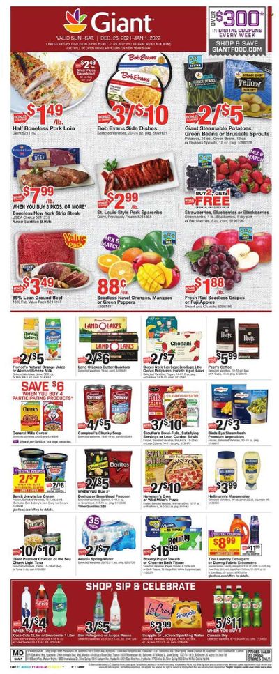 Giant Food (DE, MD, VA) Weekly Ad Flyer December 26 to January 2