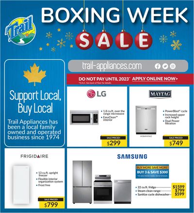 Trail Appliances (AB & SK) Boxing Week Sale Flyer December 26 to 29