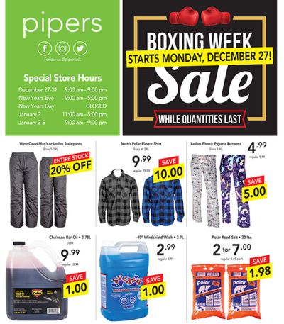 Pipers Superstore Flyer December 27 to January 5