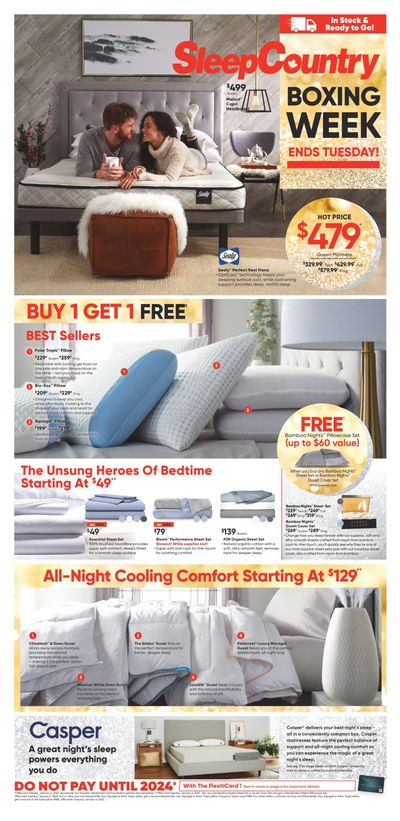 Sleep Country Flyer December 29 to January 4