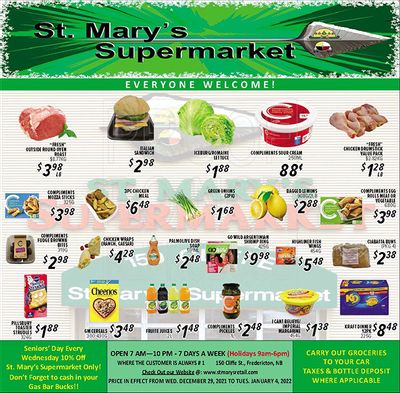 St. Mary's Supermarket Flyer December 29 to January 4