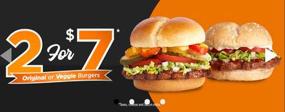 Harvey’s Restaurants Canada Promotions: 2 Original or Veggie Burgers for $7